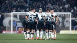 Jogadores do Timão antes da partida com o Botafogo