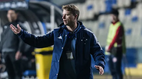 Fernando Seabra, treinador do Cruzeiro, em partida pela Copa Sul-Americana - Foto: Gustavo Aleixo/Cruzeiro