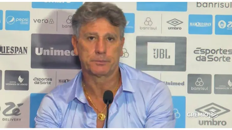Renato Portaluppi em coletiva do Grêmio - Foto: Grêmio TV