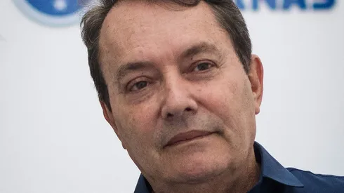 Pedrinho BH, dono da SAF do Cruzeiro, em entrevista coletiva na Toca da Raposa II, no dia 29/04/2024. Foto: Gustavo Aleixo/Cruzeiro