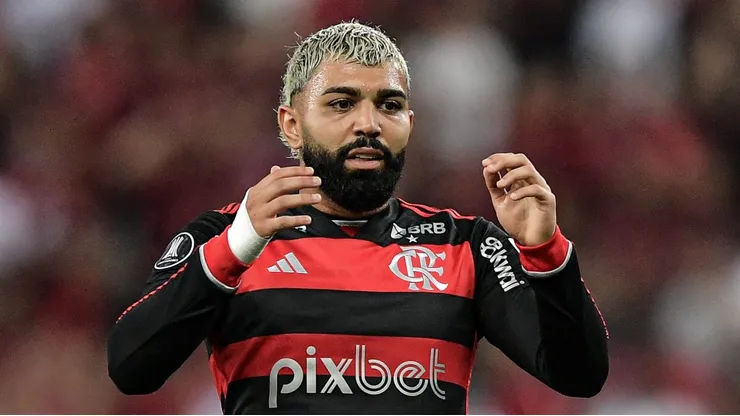 Gabigol, jogador do Flamengo, durante partida contra o Bolívar no estádio Maracanã pela Copa Libertadores