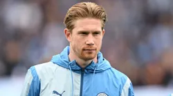 MANCHESTER, ENGLAND - MAY 04: Kevin De Bruyne of Manchester City looks on before the Premier League match between Manchester City and Wolverhampton Wanderers at Etihad Stadium on May 04, 2024 in Manchester, England. (Photo by Michael Regan/Getty Images) (Photo by Michael Regan/Getty Images)