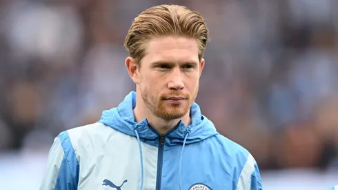 MANCHESTER, ENGLAND - MAY 04: Kevin De Bruyne of Manchester City looks on before the Premier League match between Manchester City and Wolverhampton Wanderers at Etihad Stadium on May 04, 2024 in Manchester, England. (Photo by Michael Regan/Getty Images) (Photo by Michael Regan/Getty Images)