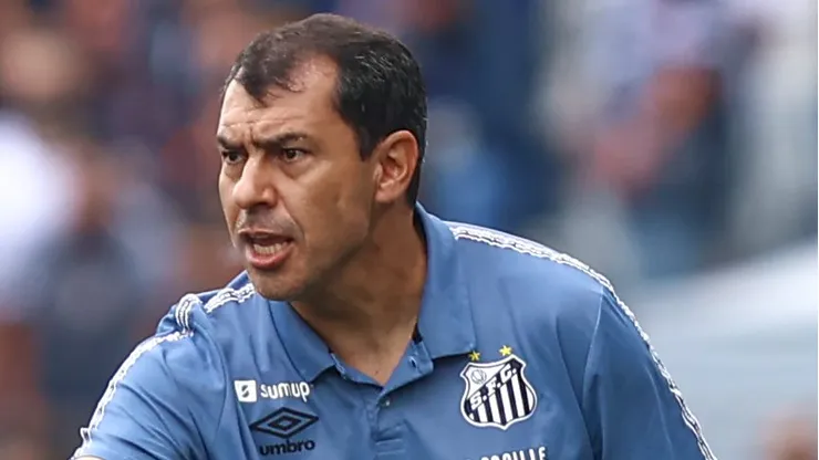 Fábio Carille, técnico do Santos, durante partida contra o Corinthians no estádio Arena Corinthians pelo Brasileirâo Série A