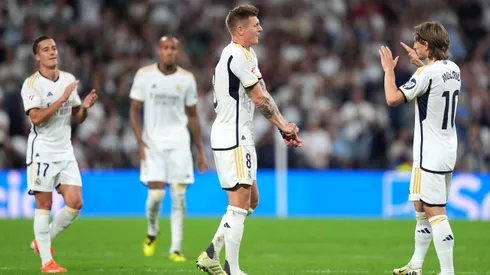 Kroos e Modric em partida do Real Madrid. (Foto de Angel Martinez/Getty Images)