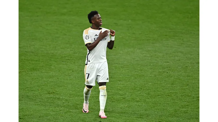 Vini Jr do Real Madrid, na final da Champions League contra o Borussia Dortmund. (Foto de Dan Mullan/Getty Images)