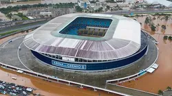 Arredores da Arena Grêmio após as enchentes no Rio Grande do Sul, no dia 05/05/2024. Foto: Ramiro Sanchez/Getty Images