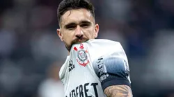 Igor Coronado comemorando gol durante partida entre Corinthians e Racing-URU, na Neo Química Arena, pela Copa Sul-Americana, no dia 28/05/2024.