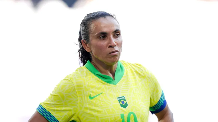 Marta foi expulsa na partida. Juan Manuel Serrano Arce/Getty Images.