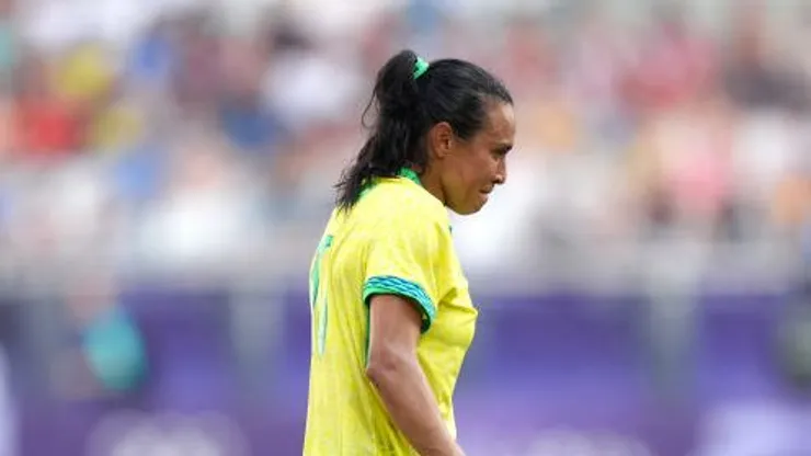 Marta expulsa no jogo da Seleção Brasileira. Foto: Juan Manuel Serrano Arce/Getty Images