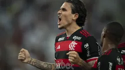 Pedro jogador do Flamengo comemora seu gol durante partida contra o Amazonas no estadio Maracana pelo campeonato Copa Do Brasil 2024.