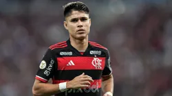 Luiz Araujo jogador do Flamengo durante partida contra o Fortaleza no estadio Maracana pelo campeonato Brasileiro A 2024.