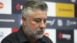 Alexandre Gallo, coordenador de futebol do Santos, em entrevista coletiva no CT Rei Pelé, no dia 10/06/2024. Foto: Reinaldo Campos/AGIF