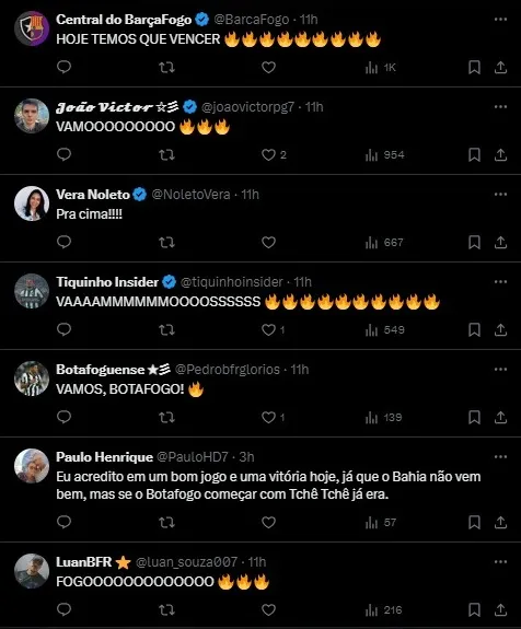 Torcida do Botafogo na expectativa para o duelo contra o Bahia pela Copa do Brasil.Foto: Reprodução X.