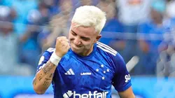 MG - BELO HORIZONTE - 07/07/2024 - BRASILEIRO A 2024, CRUZEIRO X CORINTHIANS - Barreal jogador do Cruzeiro comemora seu gol durante partida contra o Corinthians no estadio Mineirao pelo campeonato Brasileiro A 2024. Foto: Gilson Lobo/AGIF