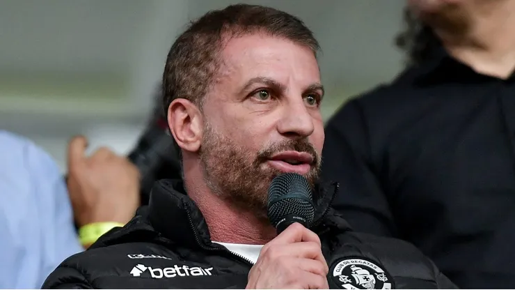 Pedrinho, presidente do Vasco, durante solenidade de sanção da lei do potencial construtivo da reforma do estádio de São Januário, no dia 03/07/2024.