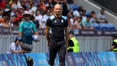 Javier Mascherano em partida entre Argentina x Iraque (Foto: Claudio Villa/Getty Images)