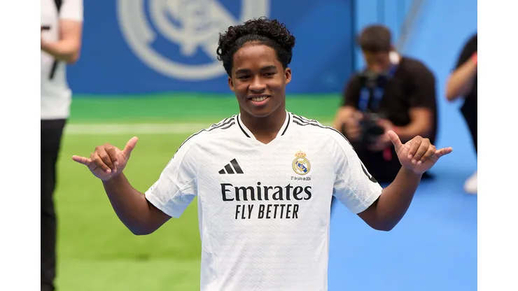 Endrick na sua chegada ao Real Madrid. (Foto de Angel Martinez/Getty Images)