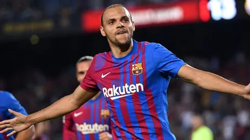Martin Braithwaite durante partida entre Barcelona e Real Sociedad, no Camp Nou, pela La Liga, no dia 15/08/2021. Foto: Alex Caparros/Getty Images