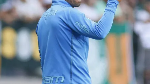SAO PAULO, BRAZIL - APRIL 15: Palmeiras team coach Abel Ferreira gestures during a match between Palmeiras and Cuiaba as part of Brasileirao 2023 at Allianz Parque on April 15, 2023 in Sao Paulo, Brazil. (Photo by Miguel Schincariol/Getty Images)