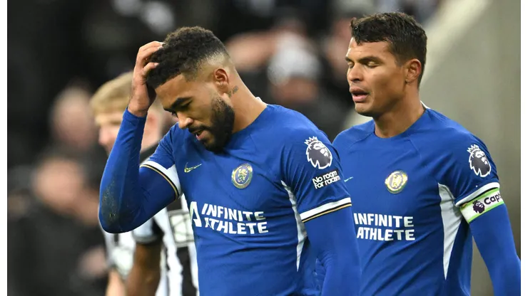 Capitão do Chelsea Reece James com Thiago Silva. (Foto de Stu Forster/Getty Images)