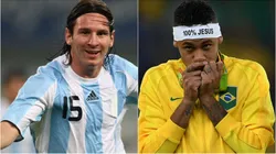 Messi e Neymar nas Olimpíadas. Foto: Laurence Griffiths/Photogamma/Getty Images