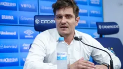 RS - FUTEBOL/ TREINO GREMIO 2023 - ESPORTES - Diretor de Futebol do Gremio, Antonio Brum, concede entrevista coletiva antes do treino desta quinta-feira. FOTO: LUCAS UEBEL/GREMIO FBPA