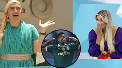 Jogo Aberto, de Renata Fan, comentou pífia atuação do Palmeiras e destacou Gabriel Menino - Fotos: Reprodução/Band e Ettore Chiereguini/AGIF