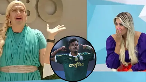 Jogo Aberto, de Renata Fan, comentou pífia atuação do Palmeiras e destacou Gabriel Menino - Fotos: Reprodução/Band e Ettore Chiereguini/AGIF