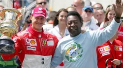 Pelé e Schumacher durante o GP do Brasil de 2006