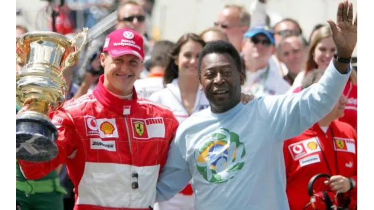 Pelé e Schumacher durante o GP do Brasil de 2006