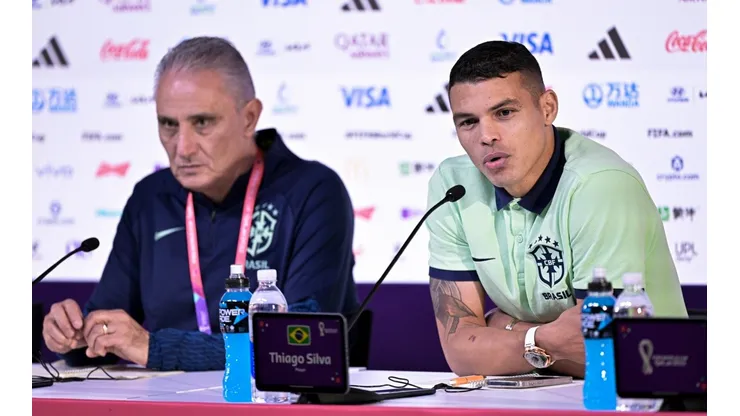 Foto: Pedro Vilela/Getty Images | Tite e Thiago Silva