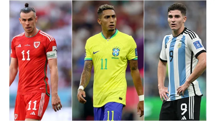 Julian Finney/Stuart Franklin/Lars Baron/Getty Images - Camisa da Seleção de Gales, do Brasil e da Argentina