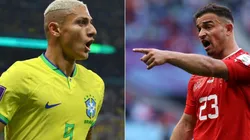 Foto: Justin Setterfield/Getty Images / Dean Mouhtaropoulos/Getty Images | Richarlison e Xherdan Shaqiri