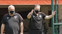 Foto: Reprodução/ Twitter @SaoPauloFC/ "Clube anuncia nas próximas horas"; Jornalista crava decisão da diretoria do São Paulo sobre elenco.