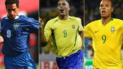 Alex Livesey; Shaun Botterill/ALLSPORT; Alex Livesey/Getty Images - Zinho, Ronaldo Fenômeno, Luís Fabiano na Seleção Brasileira