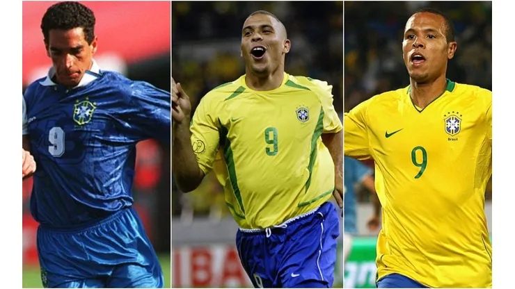 Alex Livesey; Shaun Botterill/ALLSPORT; Alex Livesey/Getty Images - Zinho, Ronaldo Fenômeno, Luís Fabiano na Seleção Brasileira