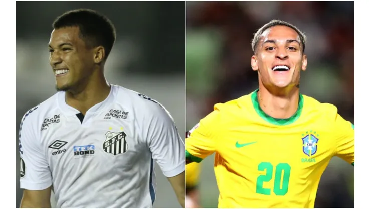 Alexandre Schneider/Edilzon Gamez/Getty Images - Marcos Leonardo do Santos e Antony ex-São Paulo