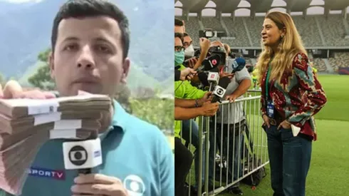 Foto Esq.: Reprodução TV Globo/YouTube e Foto Dir.: Flickr Oficial SE Palmeiras/Fabio Menotti - André Hernan e Leila Pereira