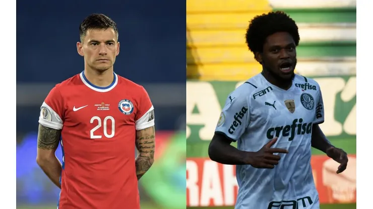 Fotos: Thiago Ribeiro/AGIF e Renato Padilha/AGIF - Aránguiz e Luiz Adriano: jogadores estão na mira do Inter