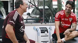 Rogério Ceni e Alexandre Pato conversando no CCT da Barra Funda - Foto: Divulgação/São Paulo FC
