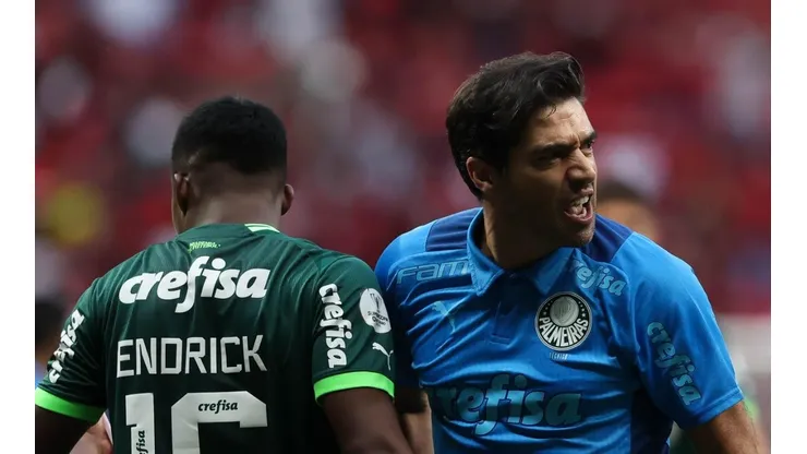 Foto: Cesar Greco/Palmeiras/Divulgação - Abel Ferreira e Endrick: técnico não gostou de pergunta sobre o jovem