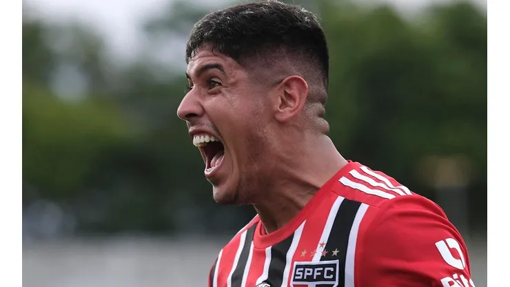 Foto: Rubens Chiri/Flickr oficial SPFC - Alan Franco marcou o único gol do São Paulo no triunfo sobre o Santo André