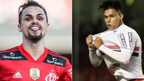 Foto: Alexandre Schneider/Getty Images e Rubens Chiri/saopaulofc.net - Michael e Luiz Araújo são alvos do São Paulo no mercado