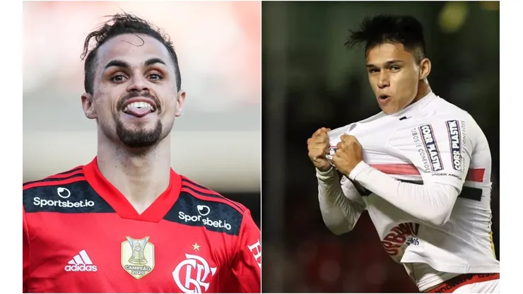 Foto: Alexandre Schneider/Getty Images e Rubens Chiri/saopaulofc.net - Michael e Luiz Araújo são alvos do São Paulo no mercado