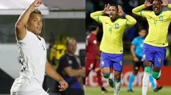 Foto Dir.: Fernanda Luz/AGIF e Foto Esq.: Flickr Oficial CBF/Rafael Ribeiro - Marcos Leonardo, Vitor Roque e Robert Renan