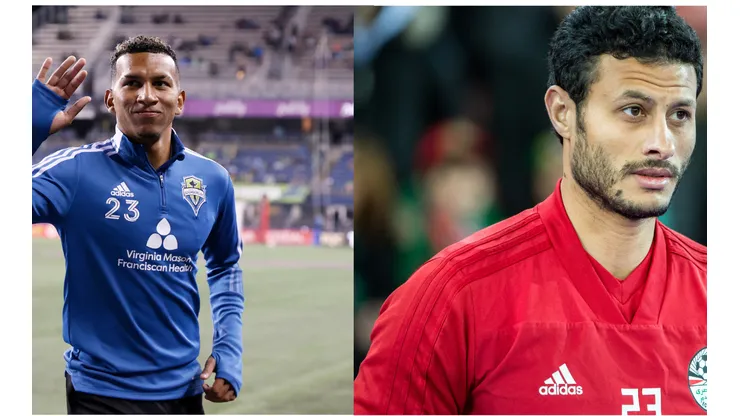 Atacante brasileiro Léo Chú, ex-Grêmio e Ceará, é titular do Seattle. / Goleiro El Shenawy, do Al-Ahly, é titular absoluto da Seleção do Egito. - Foto: Steph Chambers; Robert Hradil/Getty Images