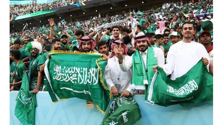 Torcida da Arábia Saudita fazendo festa na Copa do Catar