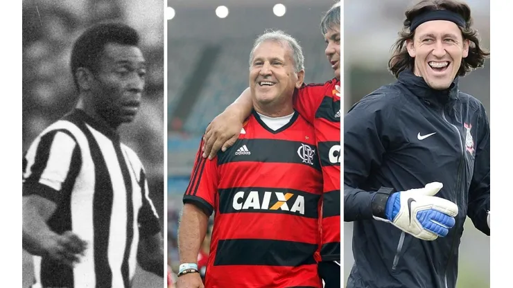 Getty Images/Lemyr Marvins e Agif/Wagner Meier e Agif/Mauro Horita - Pelé, Zico e Cássio foram os melhores de cada Mundial