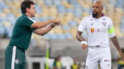 Foto: Marcelo Gonçalves/Fluminense FC/Divulgação - Diniz e Felipe Melo: dupla justificou tropeço do Flu